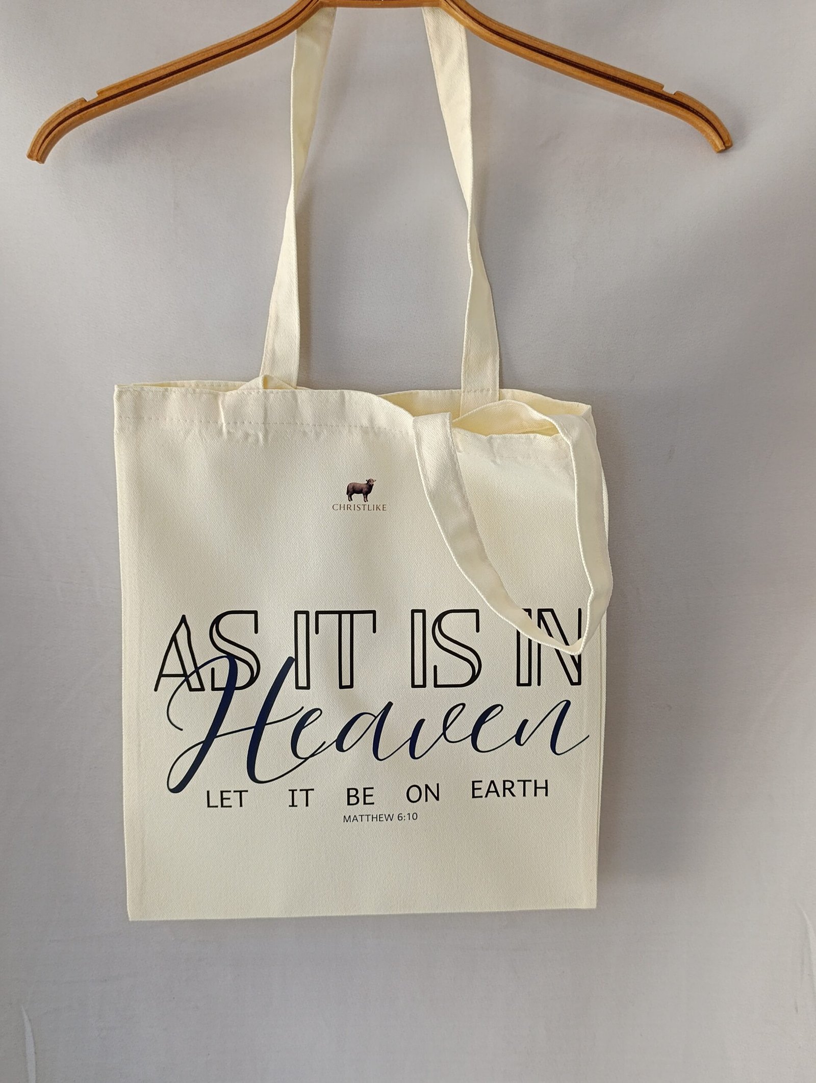 Christlike Premium Cotton Christian Tote Bag - Image 4