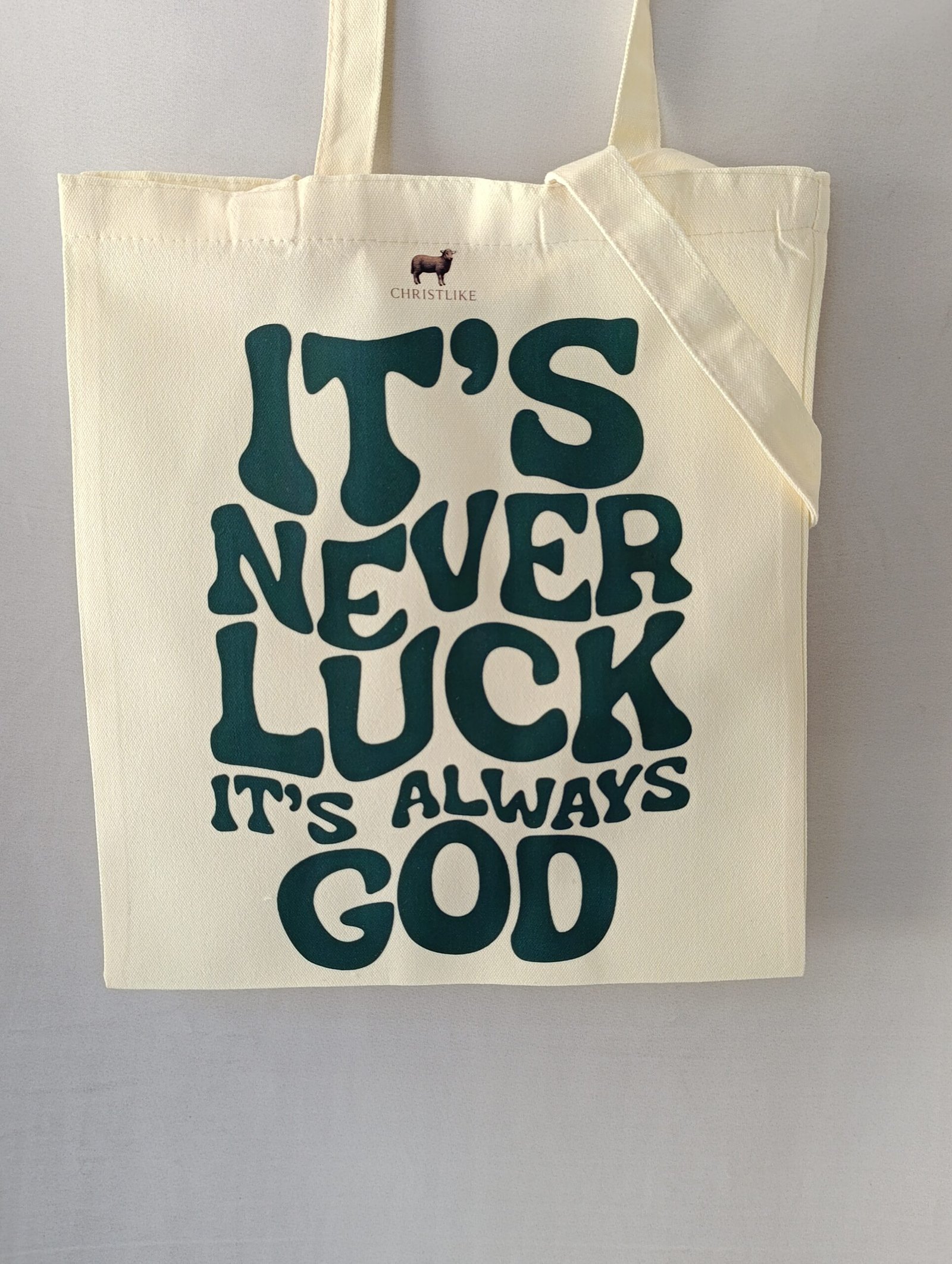 Christlike Premium Cotton Christian Tote Bag - Image 2