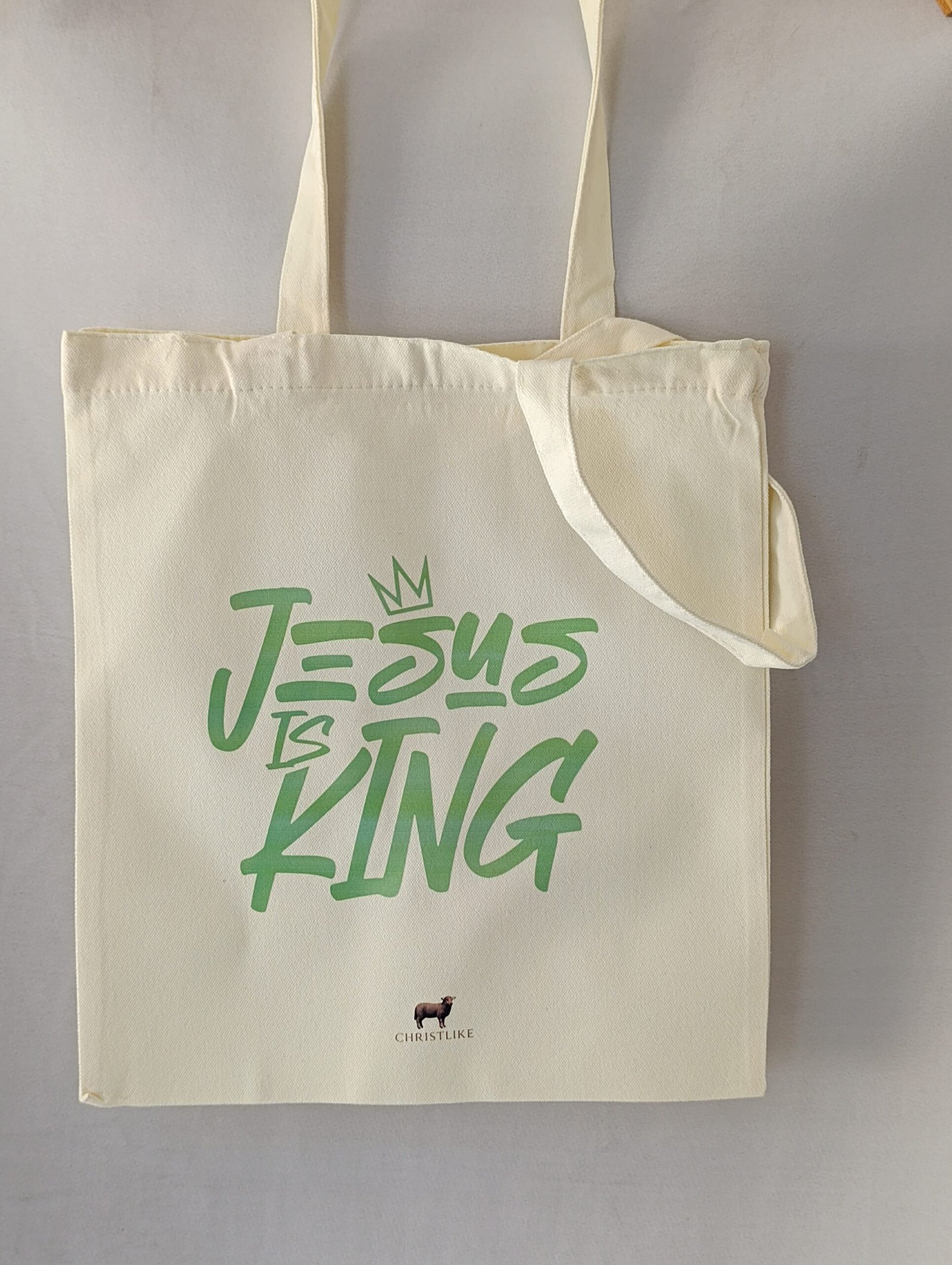Christlike Premium Cotton Christian Tote Bag - Image 3